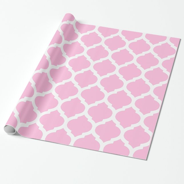 Papier Cadeau Rose marocain de treillis et enveloppe modelée par (Déroulé)