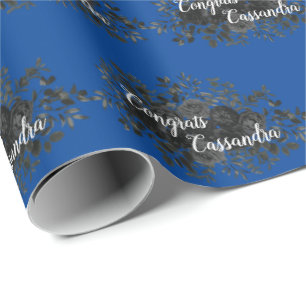 Papier Cadeau Rose Noire Fête de Remise des Diplômes Dark Gothic