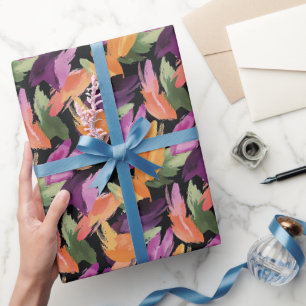 Papier Cadeau Rose Orange Vert Jaune Anniversaire Abstrait