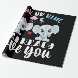 Papier Cadeau Rose Ou Bleu Je T'Aime Déjà Genre Révéler Bébé