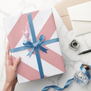Papier Cadeau Rose Pâle Géométrique