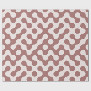 Papier Cadeau Rose Pâle Milieu de Siècle Rétro Points Géométriqu