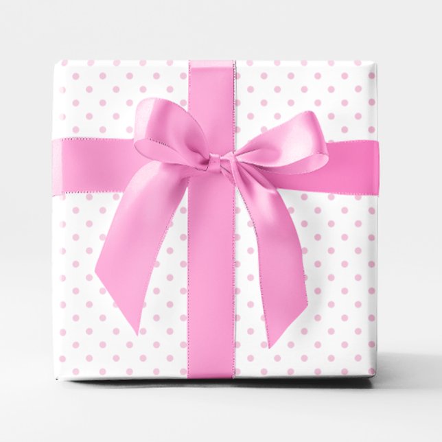 Papier Cadeau Rose Pâle Petits Points (Pastel Pink Small Polka Dot Wrapping Paper)