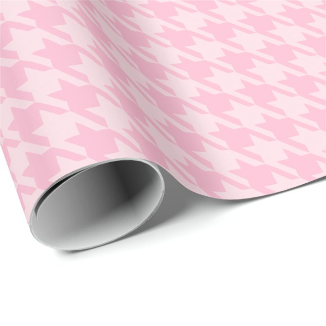 Papier Cadeau Rose pastel à carreaux (Coin rond)