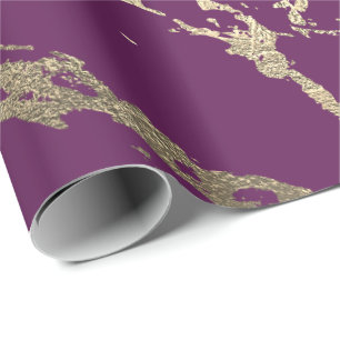 Papier Cadeau Rose Plum Foxier Gold Marble Shiny Glam