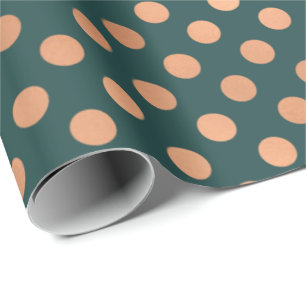 Papier Cadeau Rose pois Gold Blush Turquoise Géométrie verte