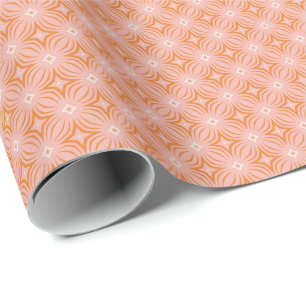 Papier Cadeau Rose poudré et étoile infinie orange