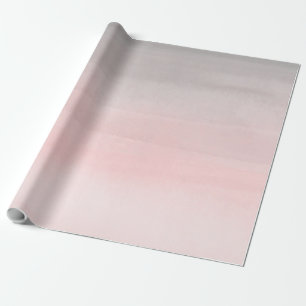 Papier Cadeau Rose poudré et ombre aquarelle moderne grise Glam