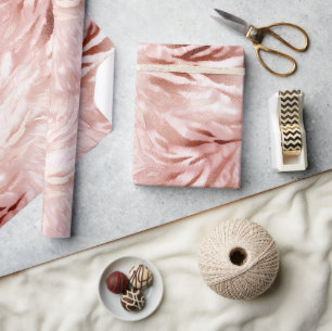 Papier Cadeau Rose rose blanc Zebra Animal