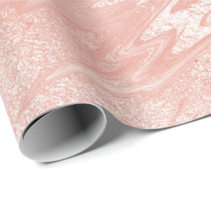 Papier Cadeau Rose rose Blush en poudre marbre Molten Pastel VIP
