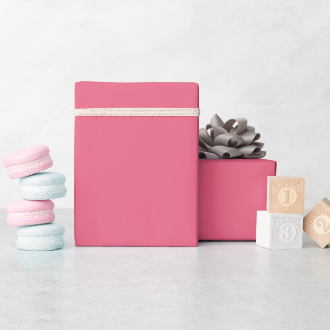 Papier Cadeau Rose Rose Camellia couleur uni (Baby Shower)