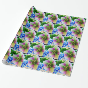 Papier Cadeau Rose rose carême bleu boule de verre