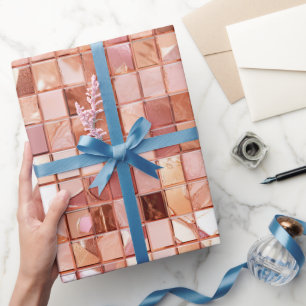 Papier Cadeau Rose Rose Gold Abstrait