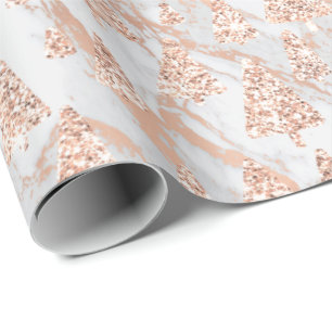 Papier Cadeau Rose Rose Gold Parties scintillant Arbre de Noël M