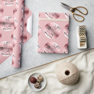 Papier Cadeau Rose rose "Joyeux Anniversaire" Papier d'enveloppe