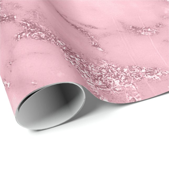 Papier Cadeau Rose rose Mauve Blush Marbre Molten Pastel VIP (Coin rond)