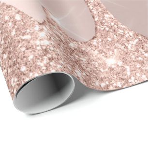 Papier Cadeau Rose Rose Or Blush Étincelle Lux Glam Lux