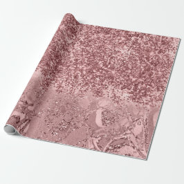 Papier Cadeau Rose Rose Or Blush Parties scintillant Spark Ombre