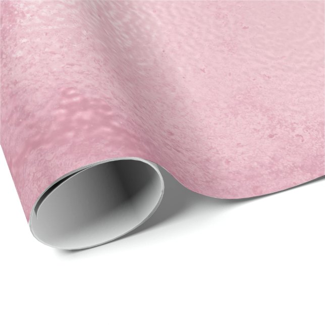 Papier Cadeau Rose rose pastel Candy Molten Marbre Verre Abstrai (Coin rond)