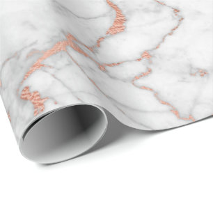 Papier Cadeau Rose Rose Poudre Or Pastel Gris Marbre Glam