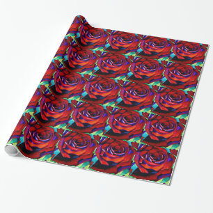 Papier Cadeau Rose rouge macro art original