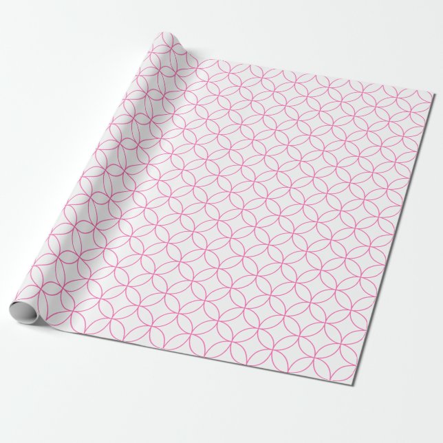 Papier Cadeau Rose sur les cercles de chevauchement blanc envelo (Déroulé)