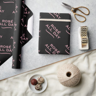 Papier Cadeau Rosé toute la journée fête d'anniversaire tendance
