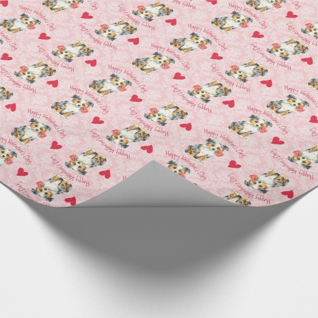 Papier Cadeau Rose Valentin Mini Berger Américain (Coin)