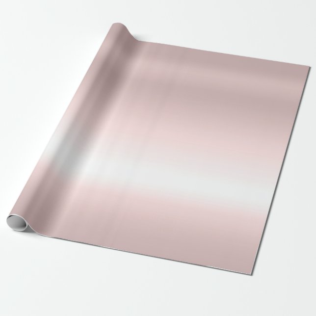 Papier Cadeau Rosegold Moderne Elégant apparence métallique Rose (Déroulé)