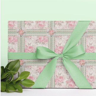 Papier Cadeau Roses Anciennes Fanées Toutes Occasions
