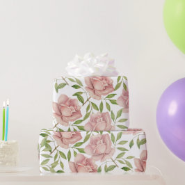 Papier Cadeau Roses d'aquarelle violet