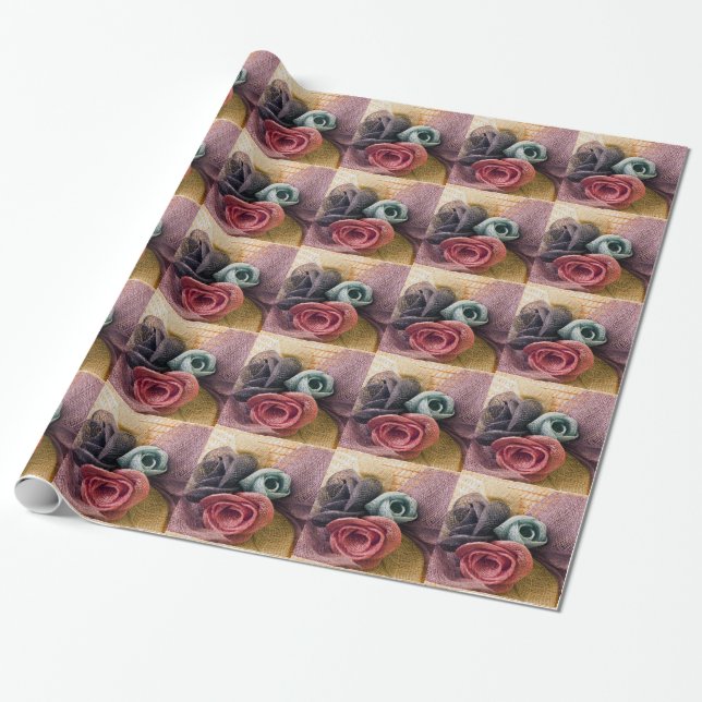 Papier Cadeau Roses de la Raffie (Déroulé)