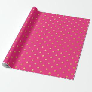 Papier Cadeau Roses indien modernes de pois de feuille d'or