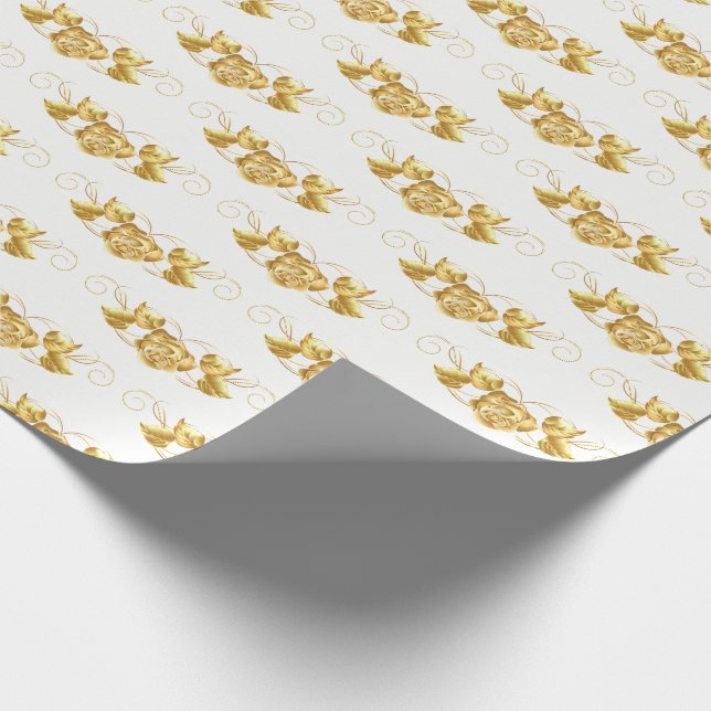 Papier Cadeau Roses mariage de papier-or (Coin)