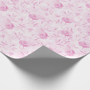 Papier Cadeau Roses roses rose florale Élégante Mariage damass