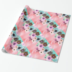 PAPIER CADEAU ROSES ROSES ROSES ROSES ROSES BLANCHES ET FLEURS D
