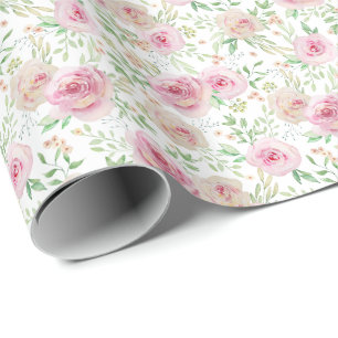 Papier Cadeau Roses Roses Tendre Rose Élégant