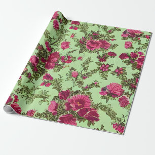 Papier Cadeau Roses roses victoriennes