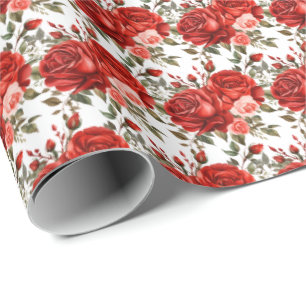Papier Cadeau Roses rouges