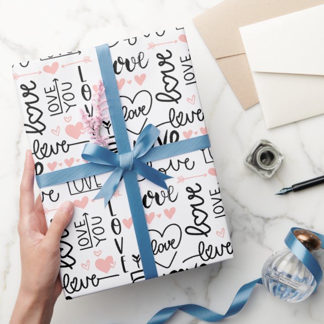 Papier Cadeau Rosy Midnight Love Valentine Wrapper Papier (Cadeaux)