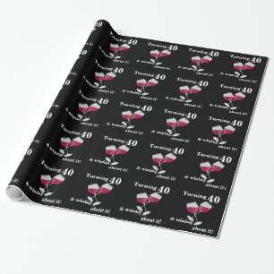 Papier Cadeau Rotation de 40 et Wining avec des verres de vin