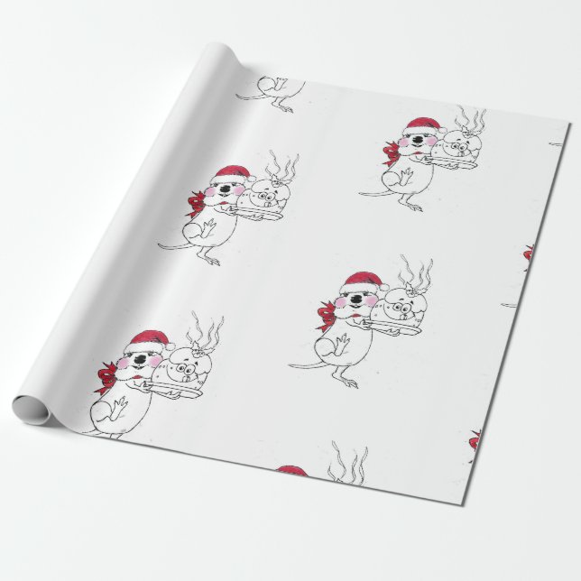 PAPIER CADEAU ROTTO ROXIE'S CHRISTMAS WRAPPING PAPIER (Déroulé)