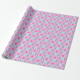 Papier Cadeau Roue vélo motif bleu rose