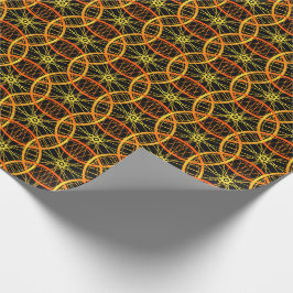Papier Cadeau Roue vélo orange motif noir