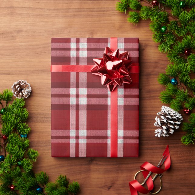 Papier Cadeau Rouge blanc (Cadeau de vacances)