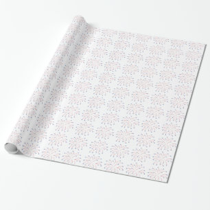 Papier Cadeau Rouge Blanc Bleu Feu d'artifice Peinture Papier d'