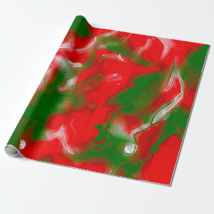 Papier Cadeau Rouge, blanc et vert Abstrait