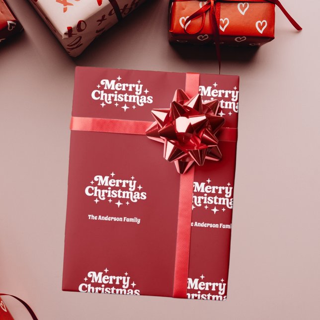 Papier Cadeau Rouge blanc Joyeux Noël faveur (Créateur téléchargé)