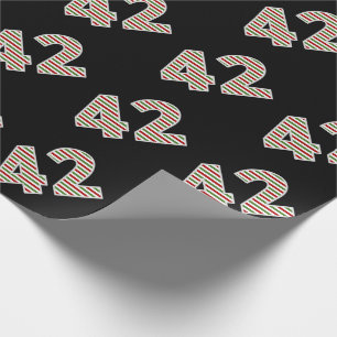Papier Cadeau Rouge, Blanc, Vert "42" 42e événement le jour de N