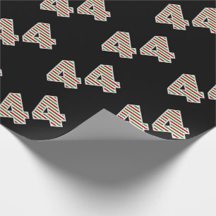 Papier Cadeau Rouge, Blanc, Vert "44" 44e événement le jour de N